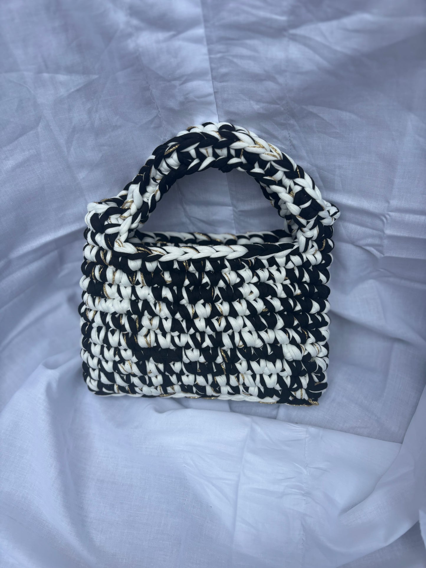 Black, White and Gold Florence bag
