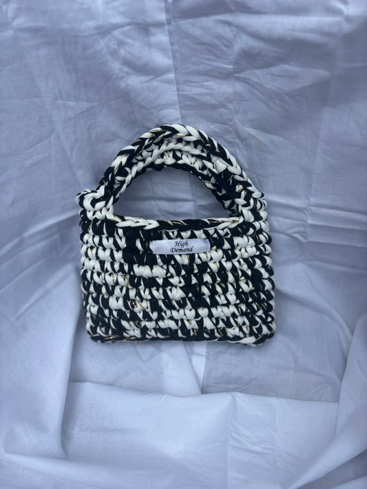 Black, White and Gold Florence bag