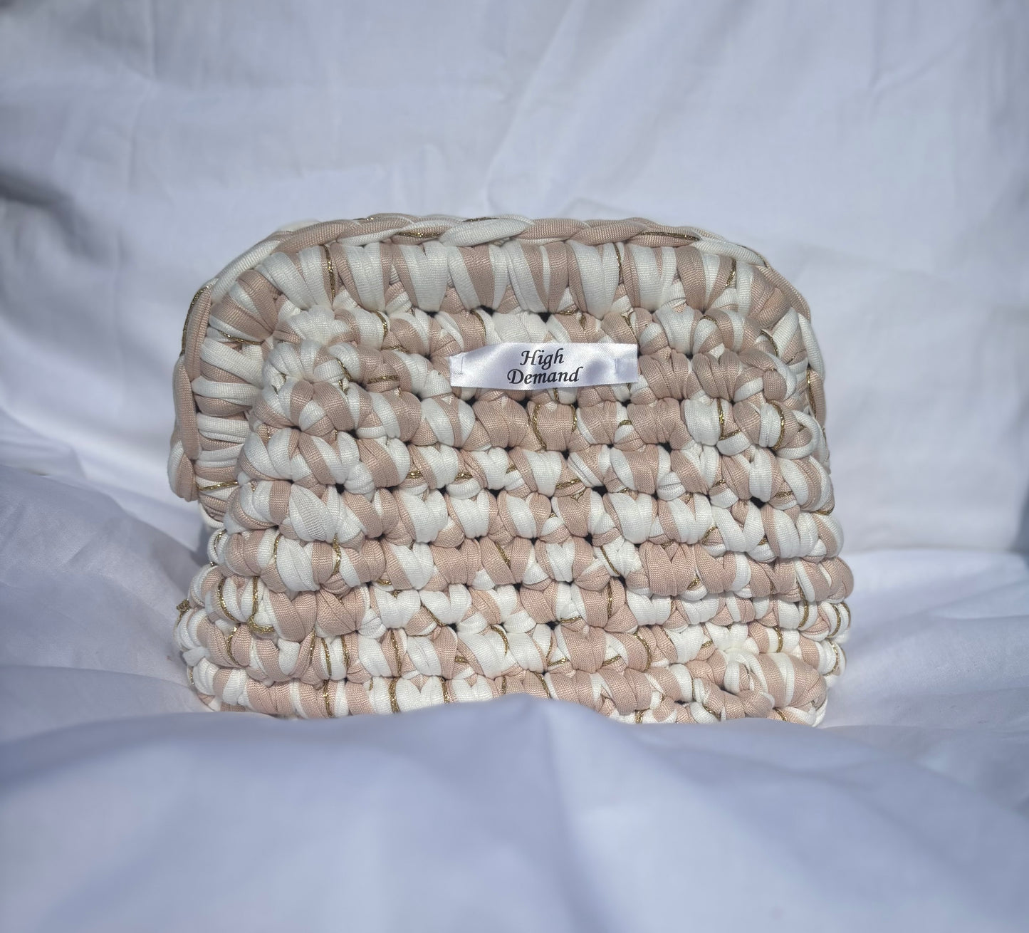 White, Beige and Gold California Clutch Bag