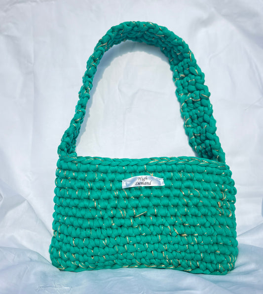 Bright green and gold Milan bag