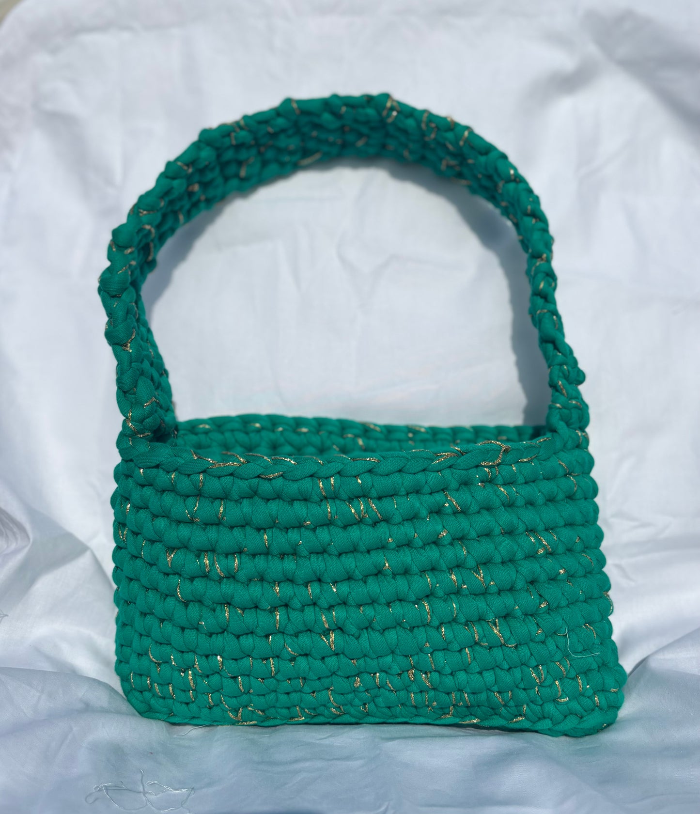 Bright green and gold Milan bag