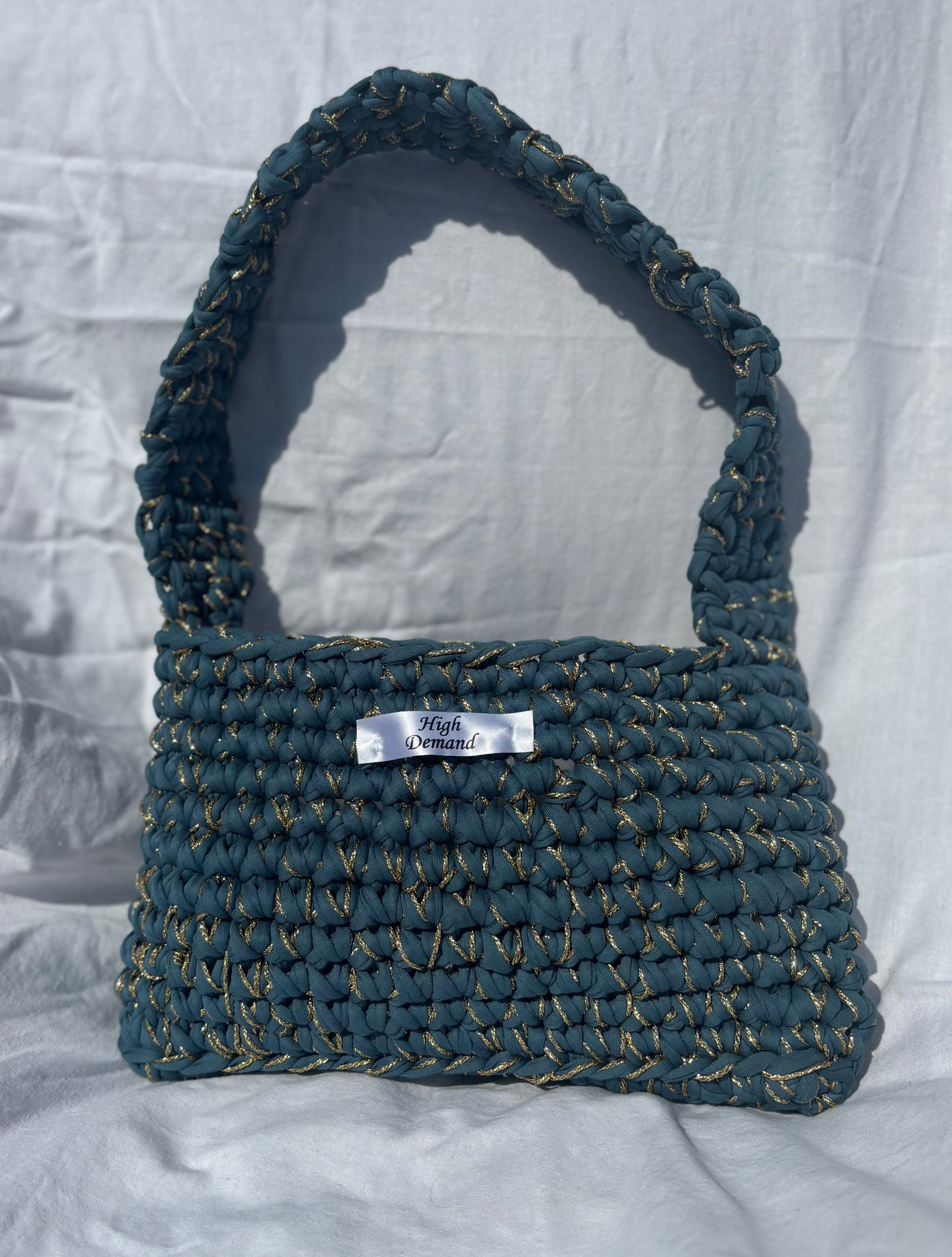 Denim Style Blue and Gold Milan Bag