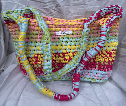 Bright multicolour Santorini tote bag
