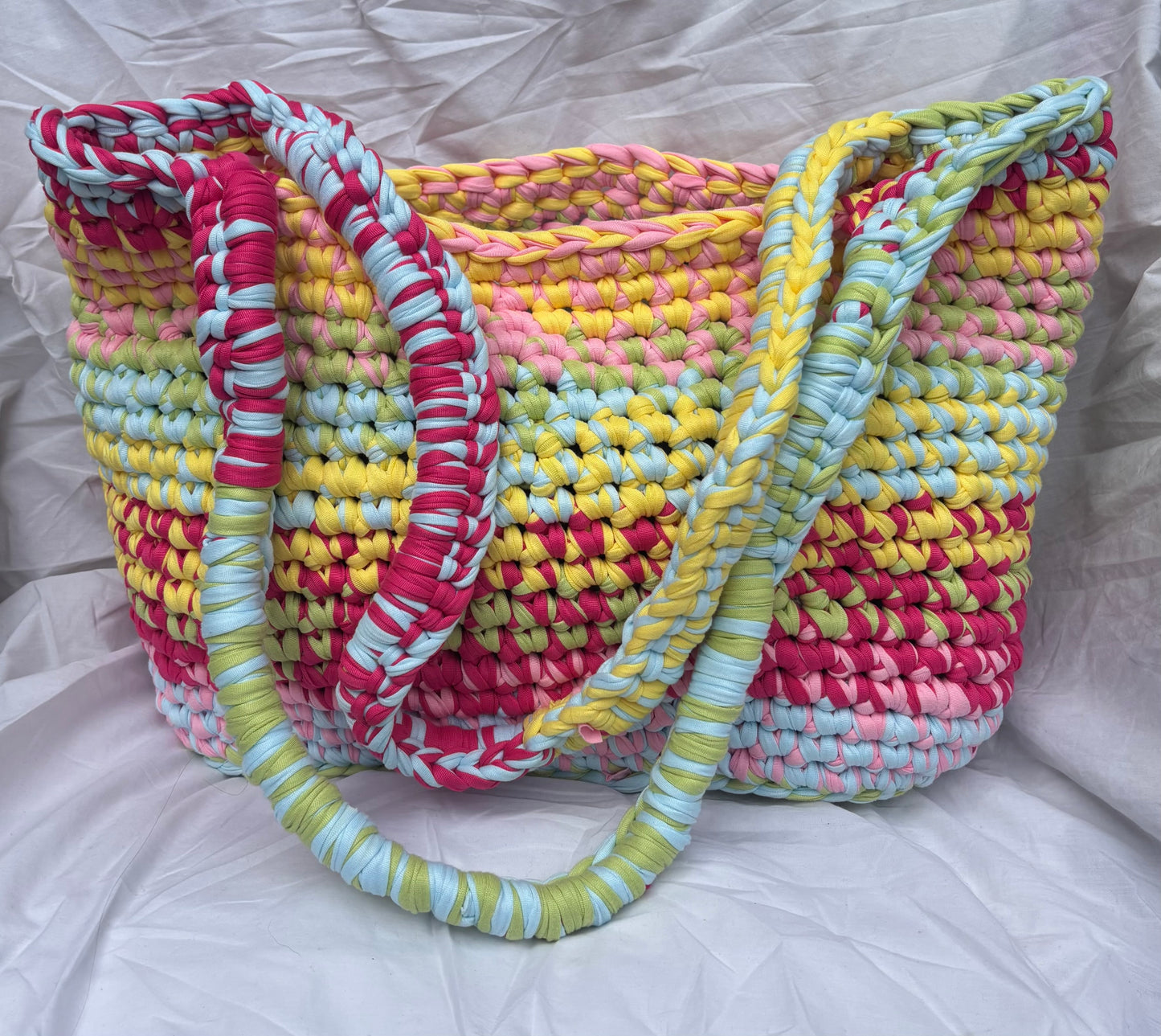 Bright multicolour Santorini tote bag