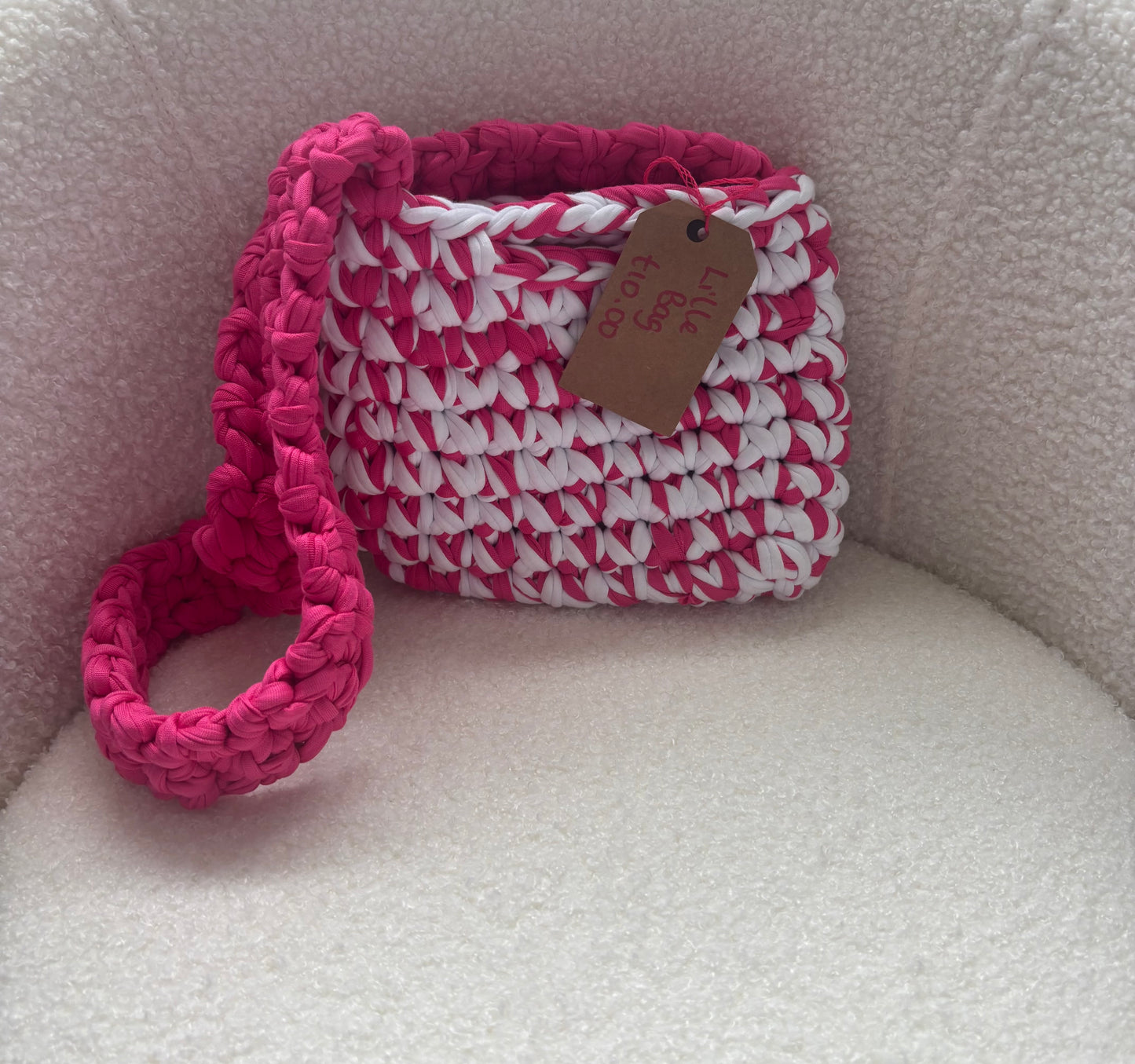 Pink and White Lille bag